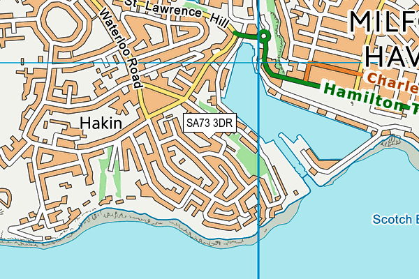 SA73 3DR map - OS VectorMap District (Ordnance Survey)