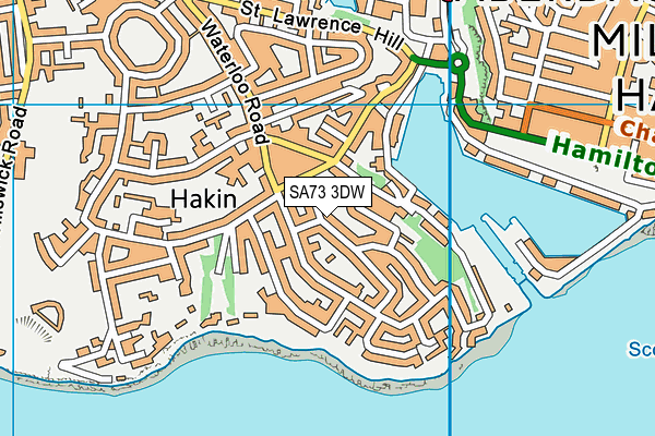 SA73 3DW map - OS VectorMap District (Ordnance Survey)