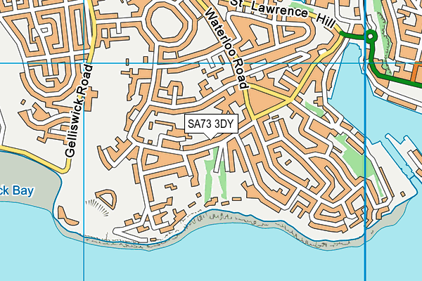 SA73 3DY map - OS VectorMap District (Ordnance Survey)