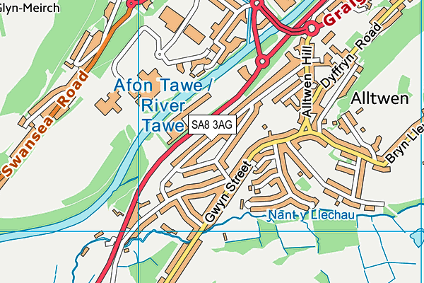 SA8 3AG map - OS VectorMap District (Ordnance Survey)