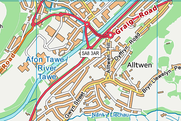 SA8 3AR map - OS VectorMap District (Ordnance Survey)