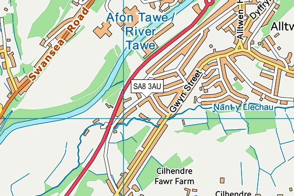 SA8 3AU map - OS VectorMap District (Ordnance Survey)