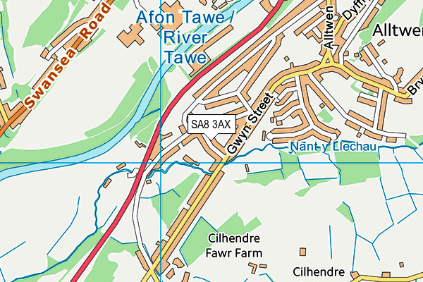 SA8 3AX map - OS VectorMap District (Ordnance Survey)