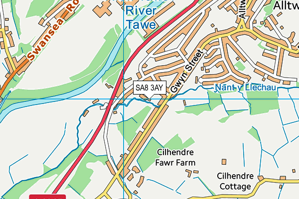 SA8 3AY map - OS VectorMap District (Ordnance Survey)