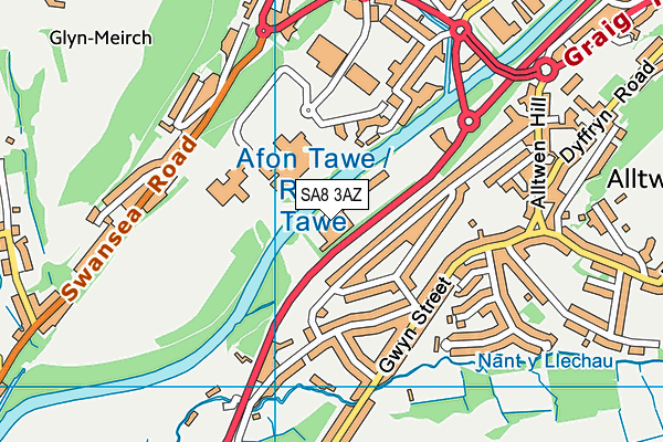 SA8 3AZ map - OS VectorMap District (Ordnance Survey)