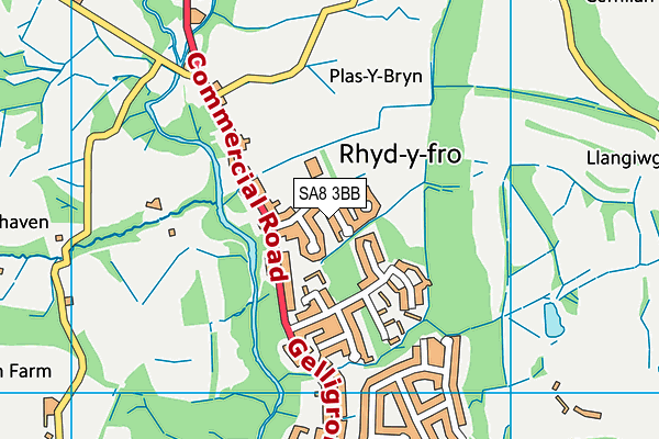 Rhydyfro Primary School map (SA8 3BB) - OS VectorMap District (Ordnance Survey)