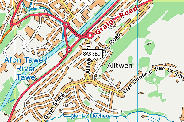 SA8 3BD map - OS VectorMap District (Ordnance Survey)