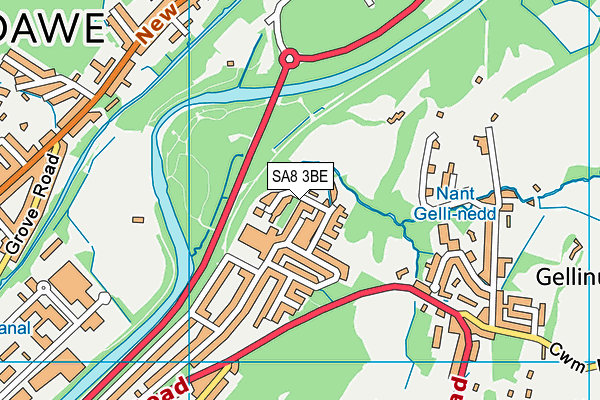 SA8 3BE map - OS VectorMap District (Ordnance Survey)