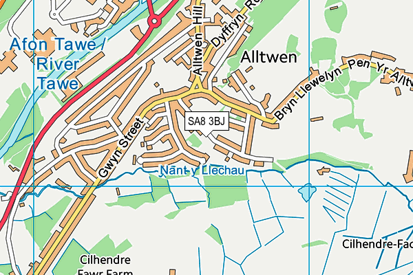 SA8 3BJ map - OS VectorMap District (Ordnance Survey)