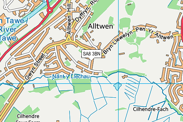 SA8 3BN map - OS VectorMap District (Ordnance Survey)