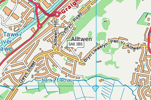 SA8 3BS map - OS VectorMap District (Ordnance Survey)