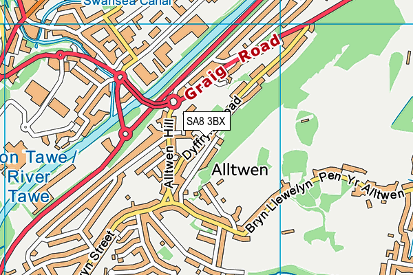 SA8 3BX map - OS VectorMap District (Ordnance Survey)