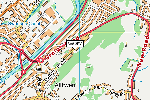 SA8 3BY map - OS VectorMap District (Ordnance Survey)