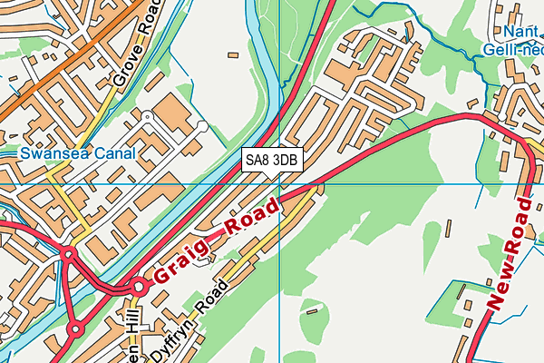 SA8 3DB map - OS VectorMap District (Ordnance Survey)