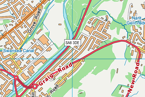 SA8 3DE map - OS VectorMap District (Ordnance Survey)