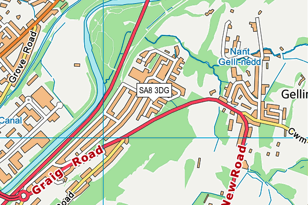 SA8 3DG map - OS VectorMap District (Ordnance Survey)