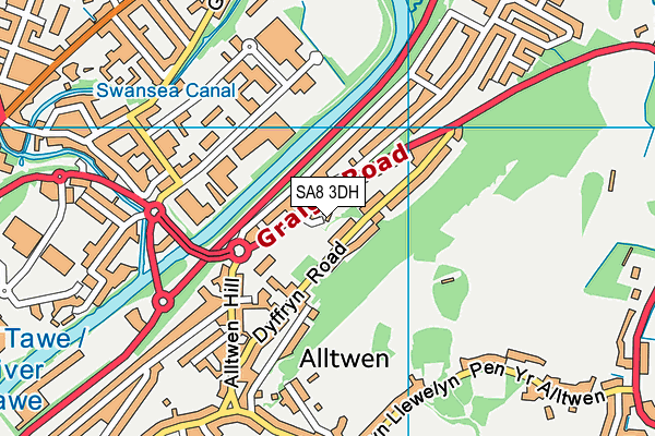 SA8 3DH map - OS VectorMap District (Ordnance Survey)