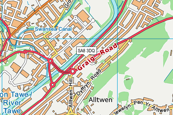 SA8 3DQ map - OS VectorMap District (Ordnance Survey)