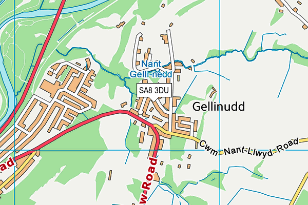 SA8 3DU map - OS VectorMap District (Ordnance Survey)