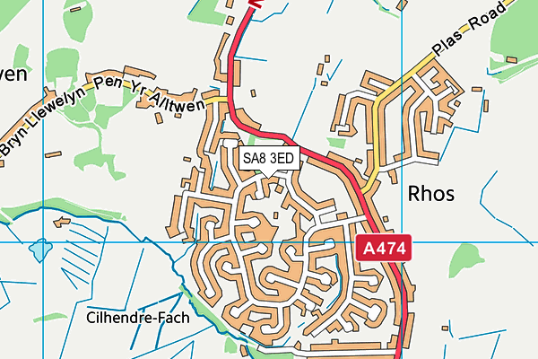 SA8 3ED map - OS VectorMap District (Ordnance Survey)