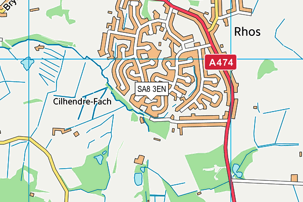 SA8 3EN map - OS VectorMap District (Ordnance Survey)