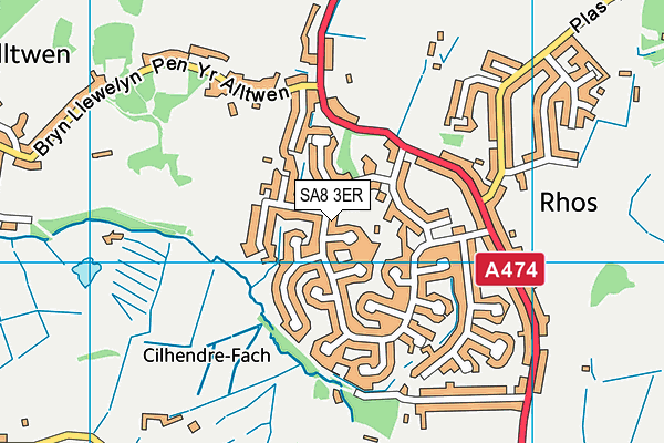 SA8 3ER map - OS VectorMap District (Ordnance Survey)