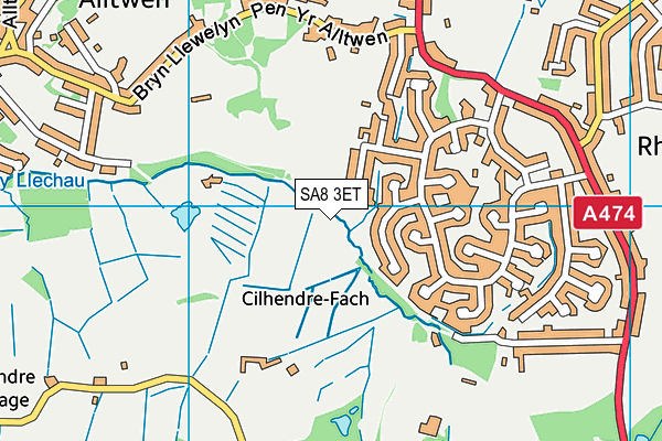 SA8 3ET map - OS VectorMap District (Ordnance Survey)