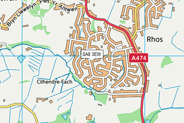 SA8 3EW map - OS VectorMap District (Ordnance Survey)