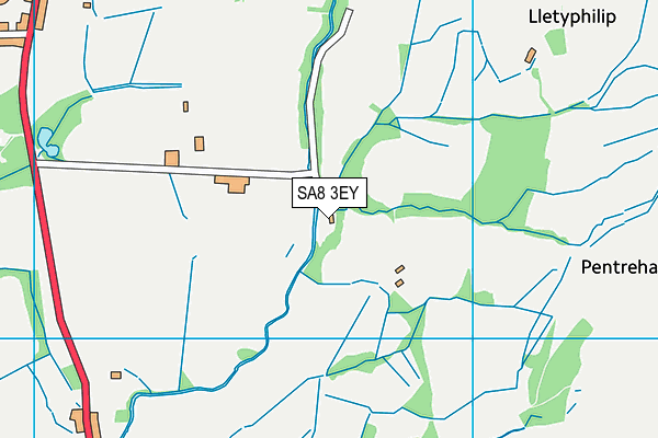 SA8 3EY map - OS VectorMap District (Ordnance Survey)
