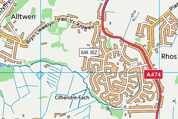 SA8 3EZ map - OS VectorMap District (Ordnance Survey)