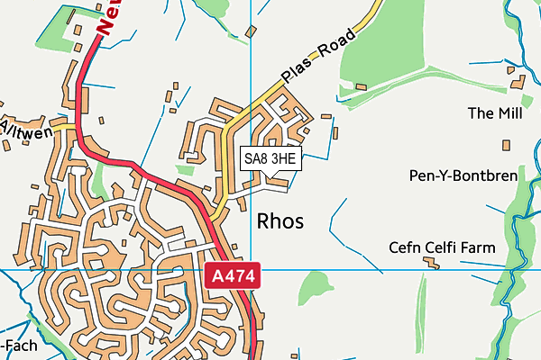 SA8 3HE map - OS VectorMap District (Ordnance Survey)