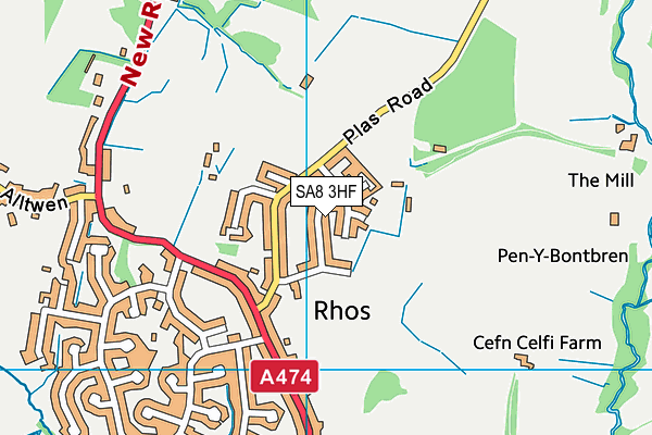 SA8 3HF map - OS VectorMap District (Ordnance Survey)