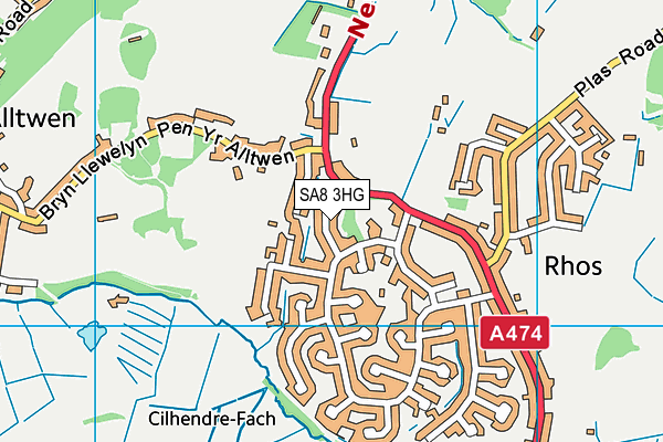 SA8 3HG map - OS VectorMap District (Ordnance Survey)