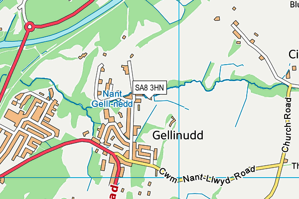 SA8 3HN map - OS VectorMap District (Ordnance Survey)