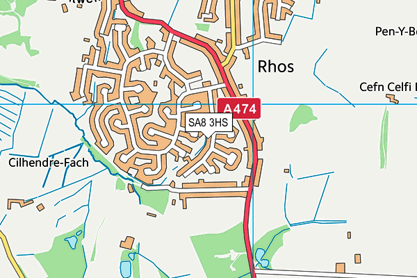 SA8 3HS map - OS VectorMap District (Ordnance Survey)