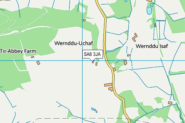SA8 3JA map - OS VectorMap District (Ordnance Survey)