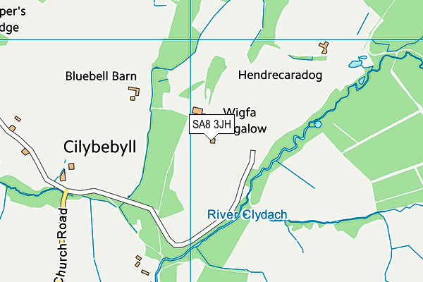 SA8 3JH map - OS VectorMap District (Ordnance Survey)