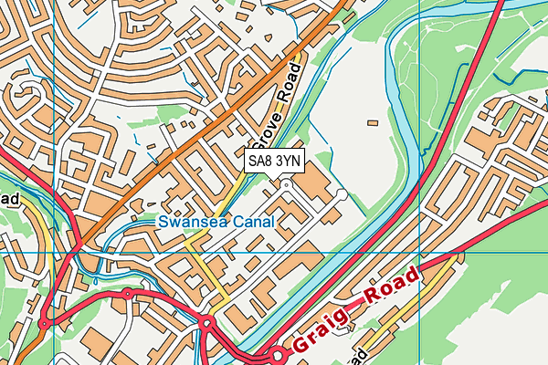 SA8 3YN map - OS VectorMap District (Ordnance Survey)