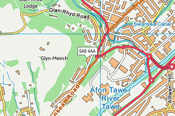 SA8 4AA map - OS VectorMap District (Ordnance Survey)