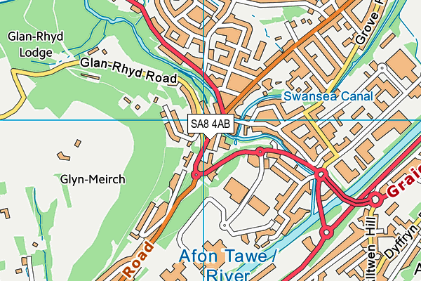 SA8 4AB map - OS VectorMap District (Ordnance Survey)