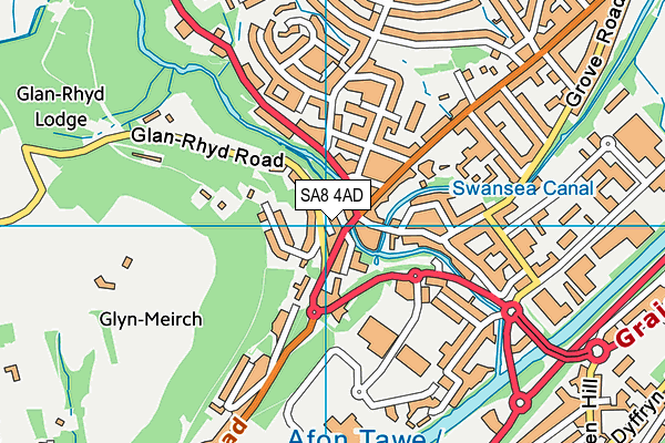 SA8 4AD map - OS VectorMap District (Ordnance Survey)