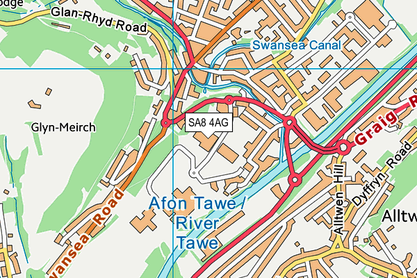 SA8 4AG map - OS VectorMap District (Ordnance Survey)