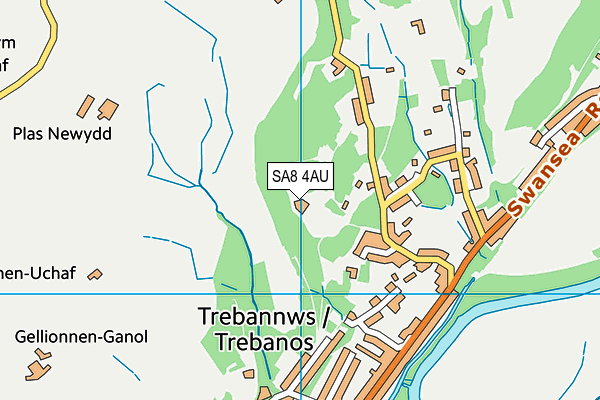 SA8 4AU map - OS VectorMap District (Ordnance Survey)