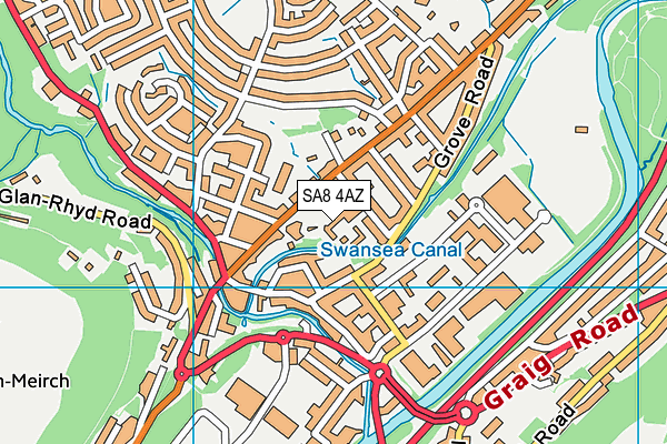 SA8 4AZ map - OS VectorMap District (Ordnance Survey)