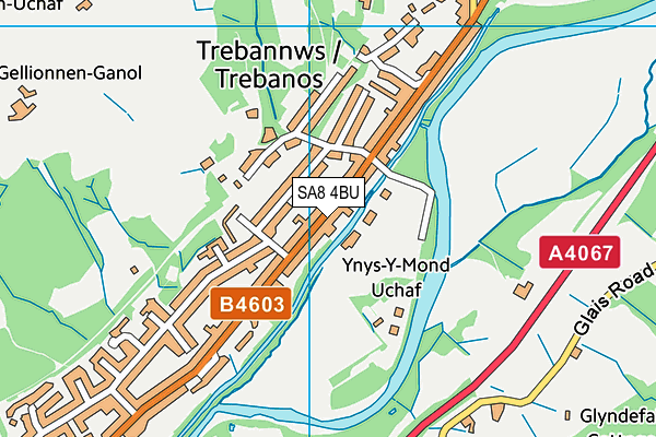 SA8 4BU map - OS VectorMap District (Ordnance Survey)