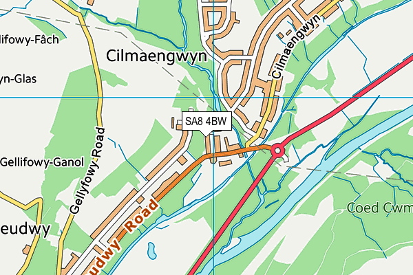 SA8 4BW map - OS VectorMap District (Ordnance Survey)