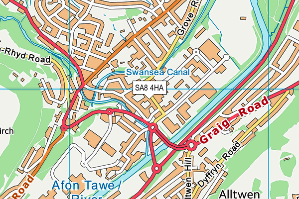 SA8 4HA map - OS VectorMap District (Ordnance Survey)