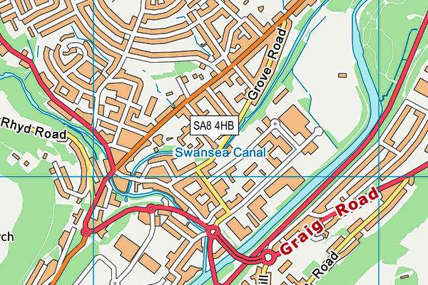 SA8 4HB map - OS VectorMap District (Ordnance Survey)