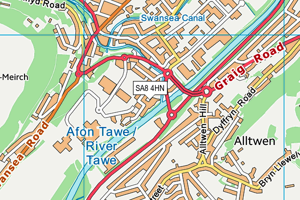 SA8 4HN map - OS VectorMap District (Ordnance Survey)