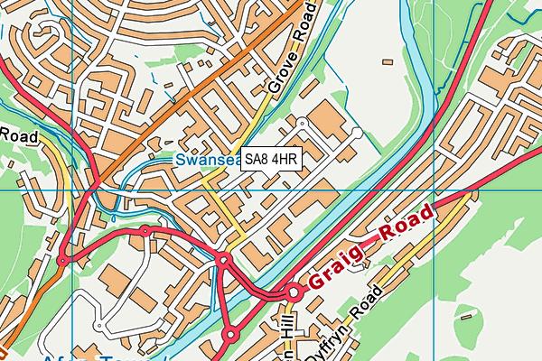 SA8 4HR map - OS VectorMap District (Ordnance Survey)